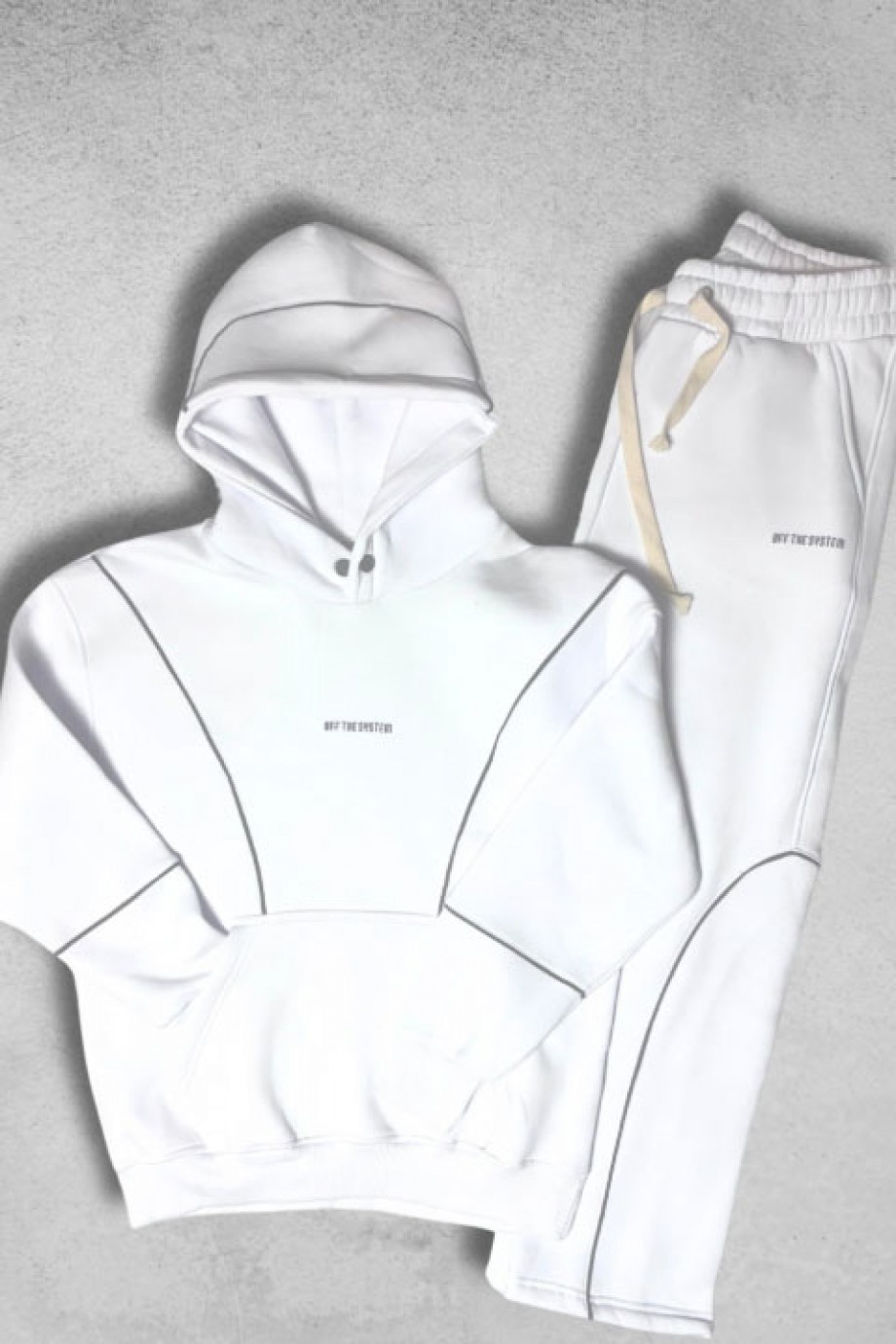 Beyaz Hoodie Eşofman Takım