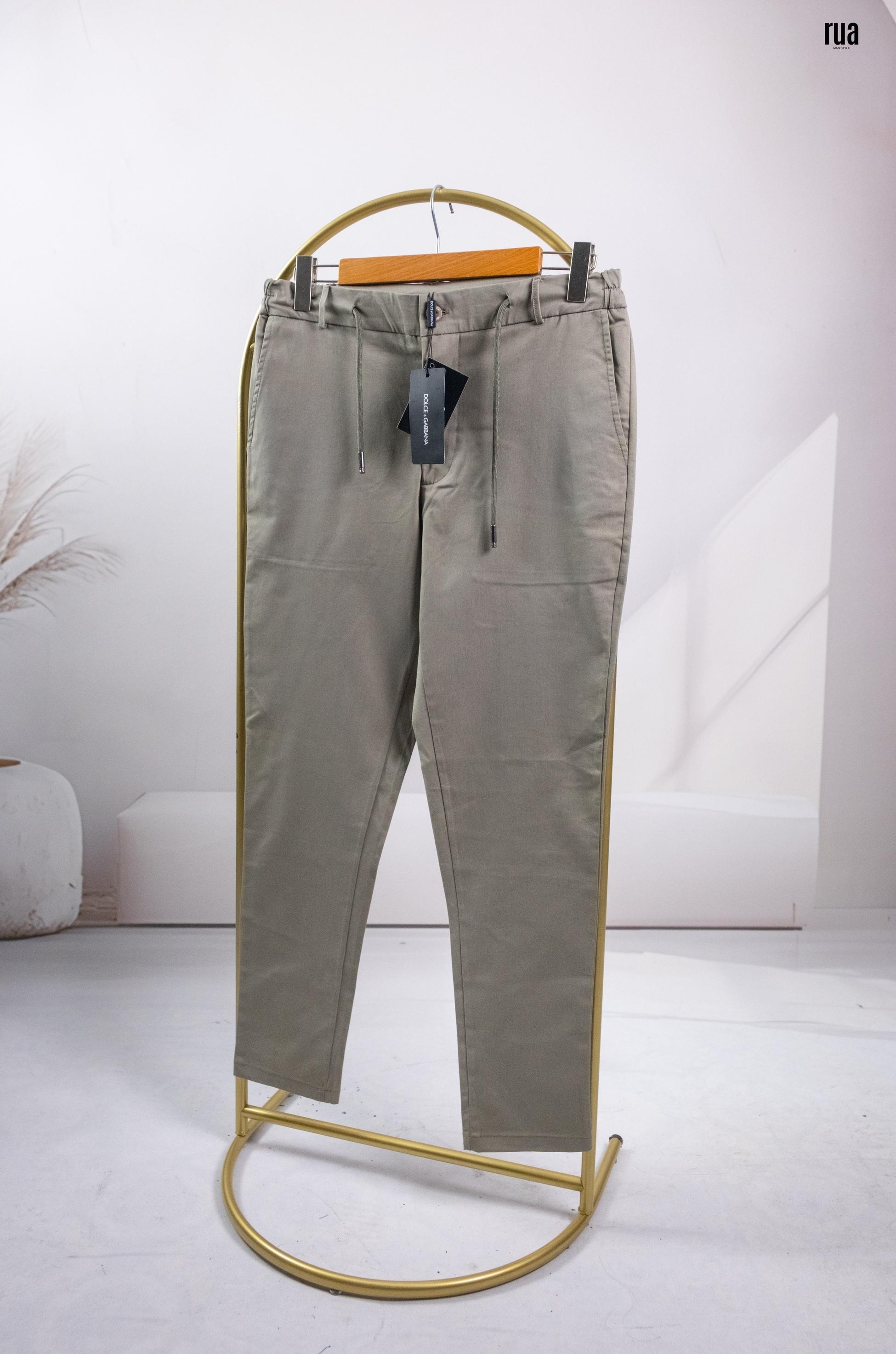 Dolce Gabbana Kanvas Metal DG Logolu Pantalon Haki