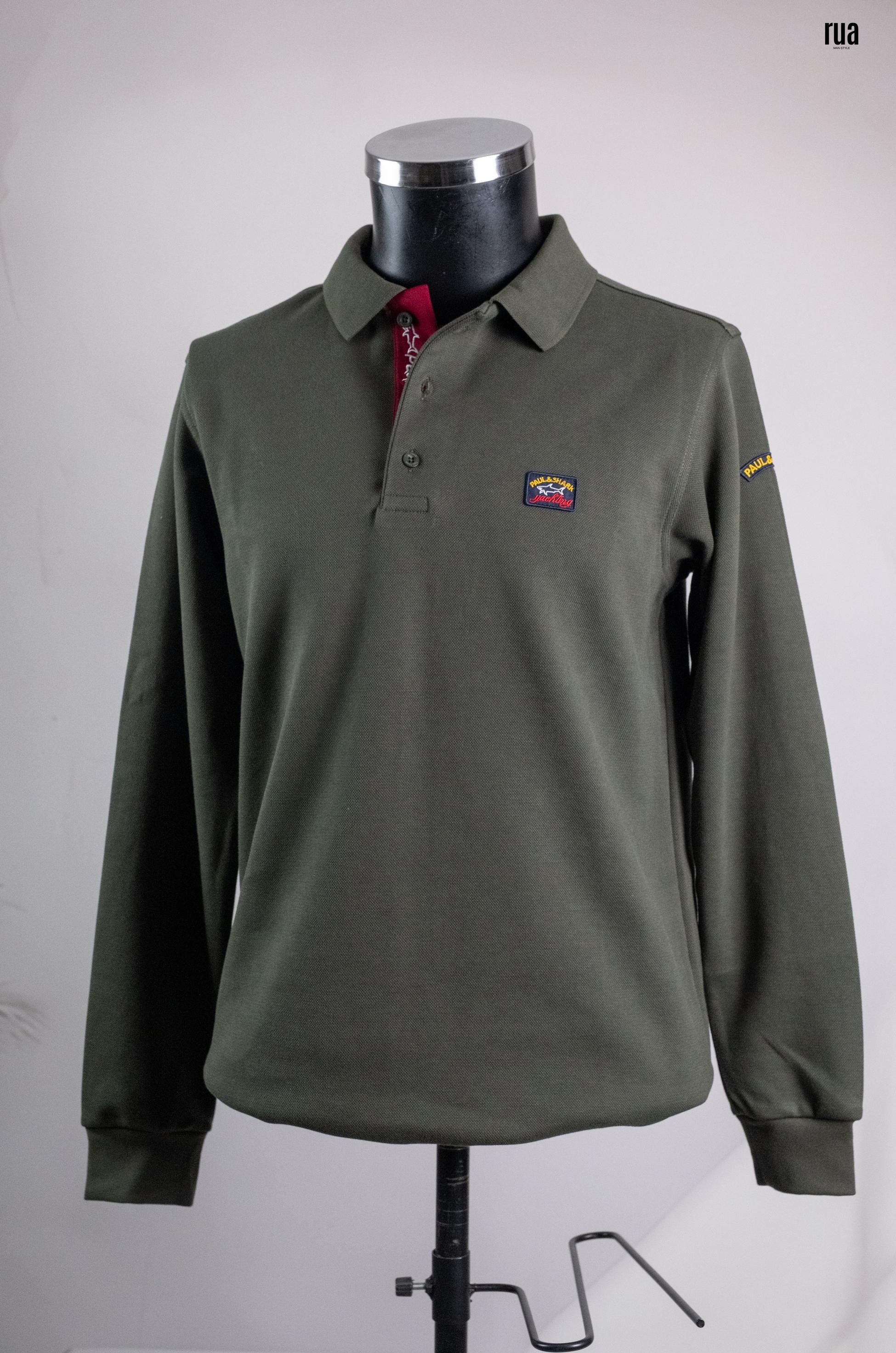 Paul & Shark Polo Yaka Uzun Kollu Tişört Yeşil