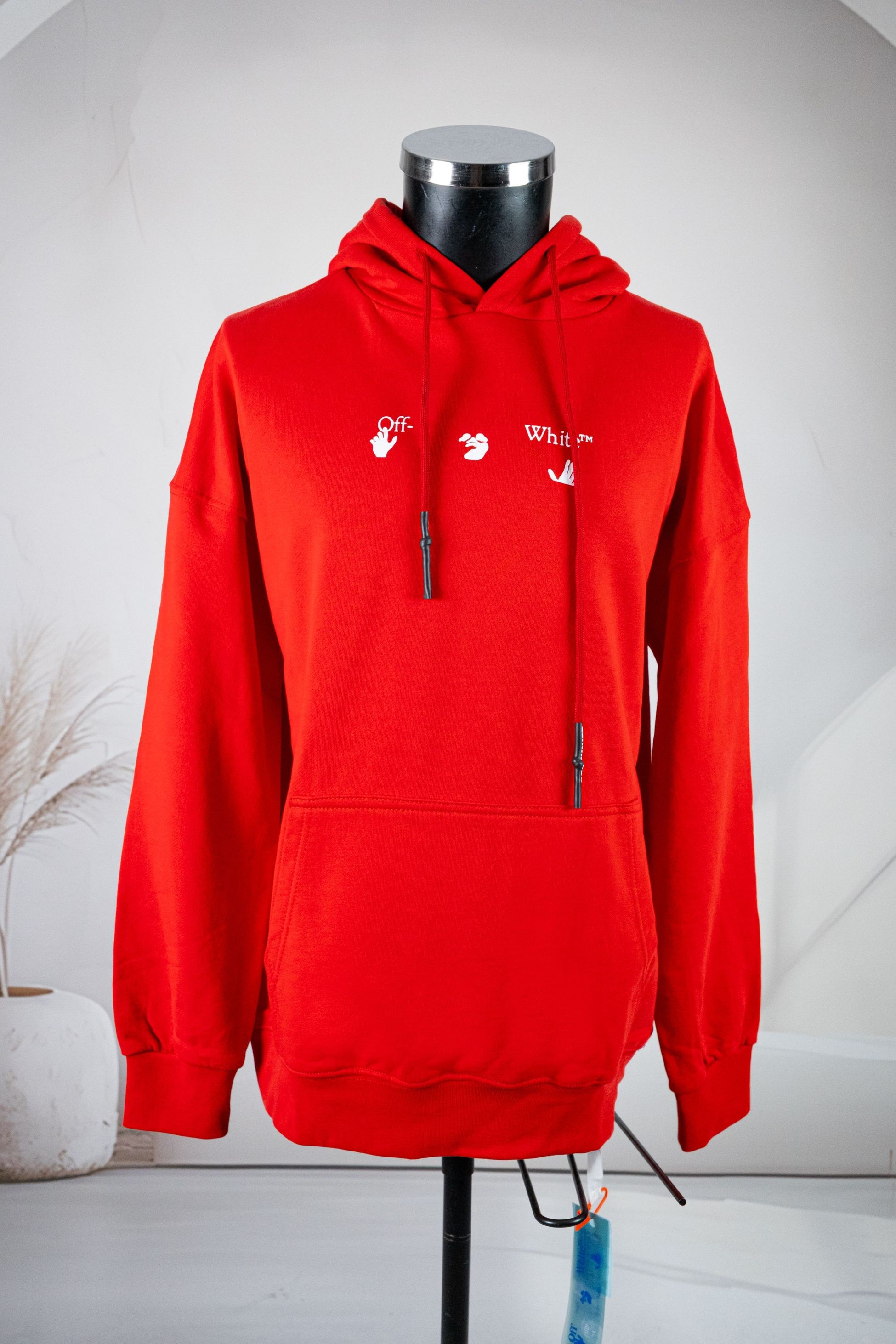 Off White Kırmızı Kapşonlu Sweatshirt