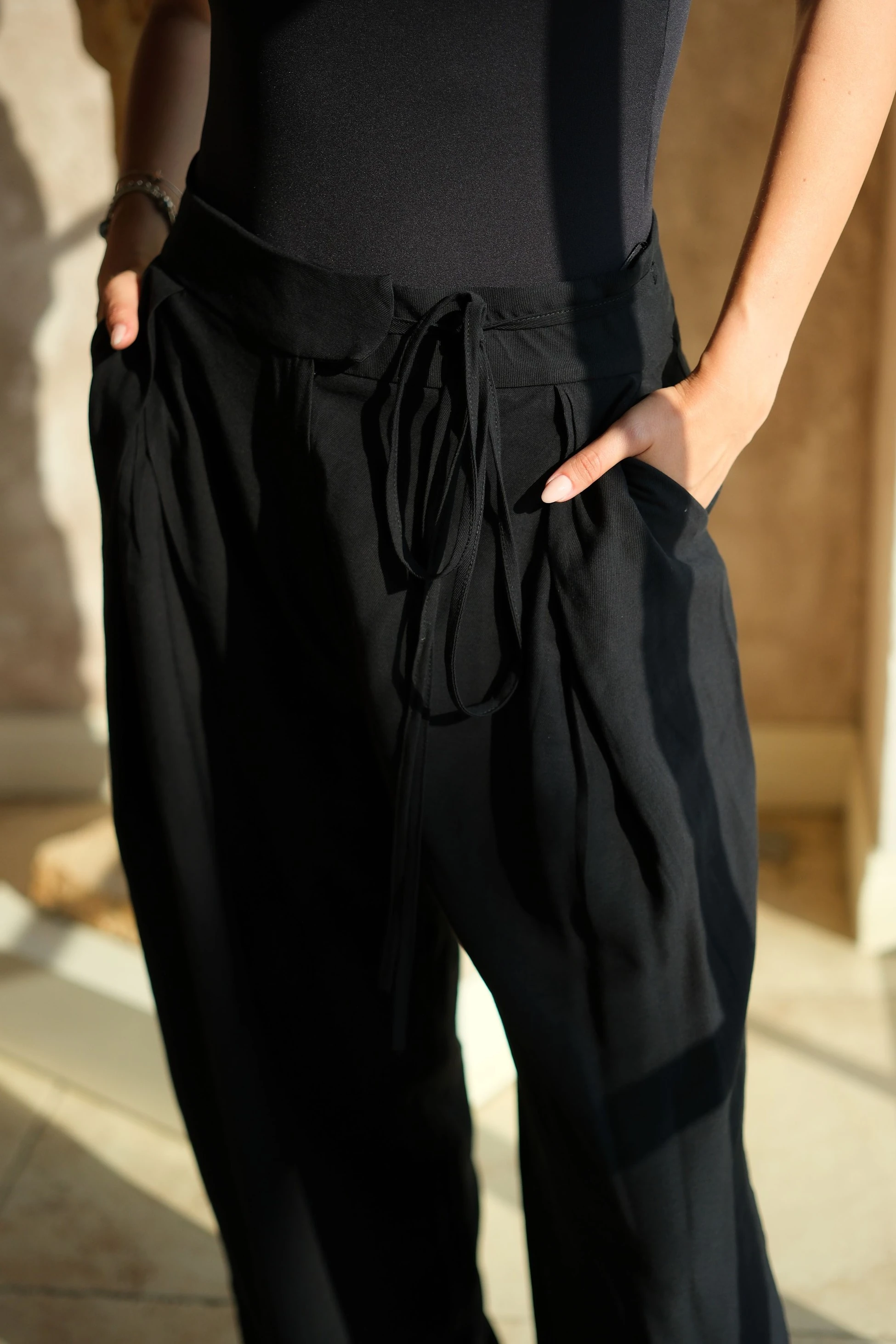 Bağlama Detaylı Palazzo Pantolon