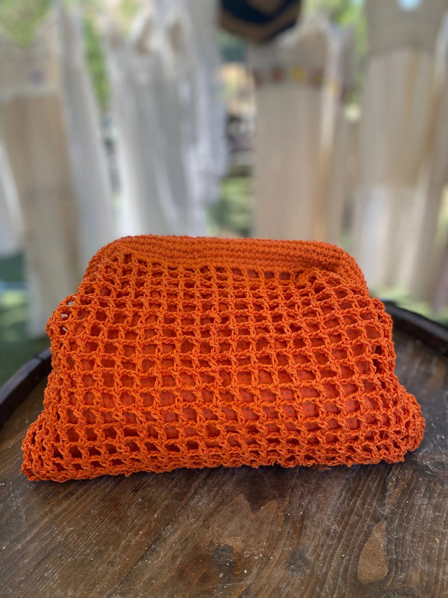 KAĞIT İP EL ÖRMESİ CLUTCH ÇANTA