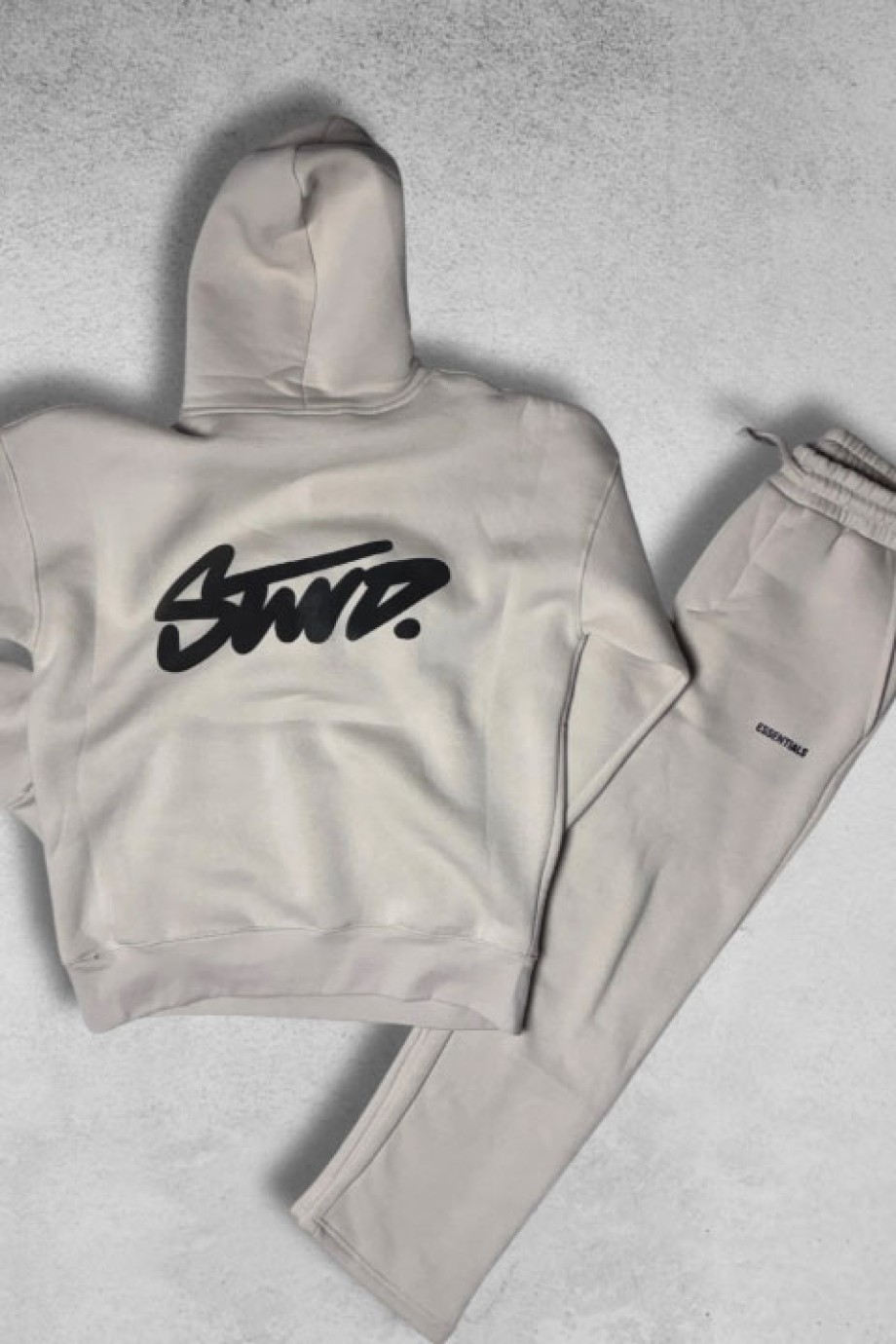Krem Hoodie Eşofman Takım