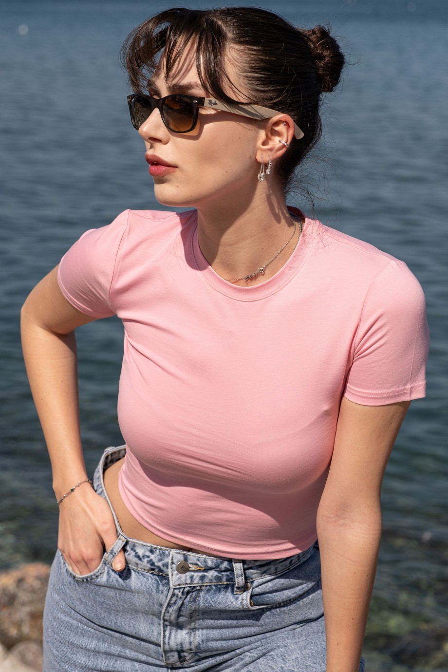 KISA KOL BODY TİŞÖRT PEMBE