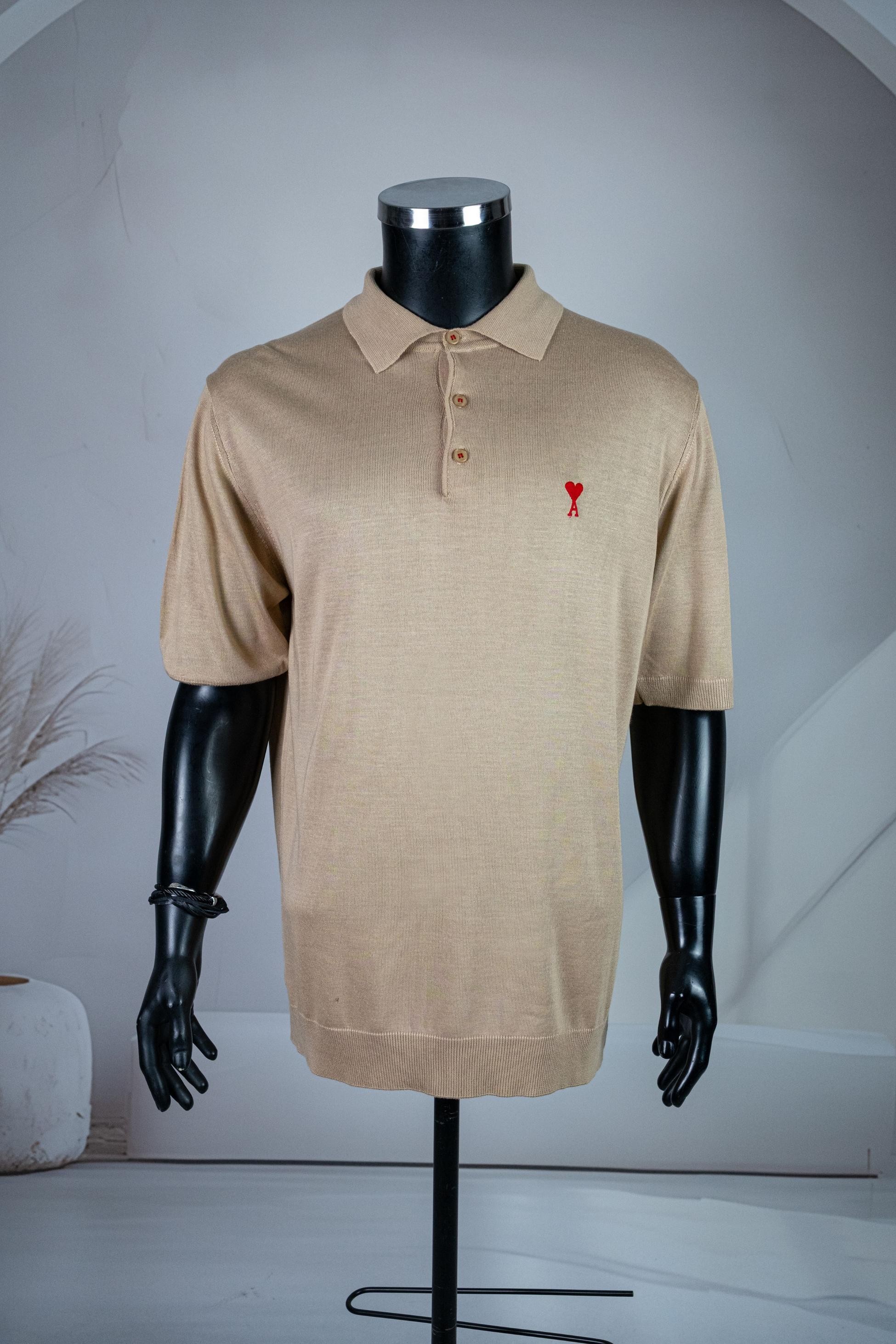 Ami Camel Polo Yaka Kısa Kol Triko