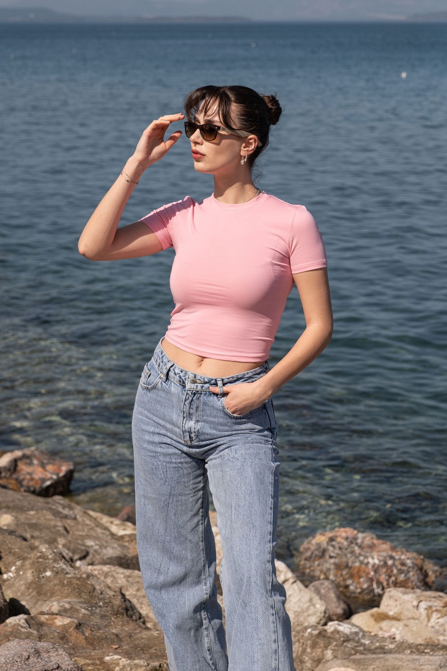 KISA KOL BODY TİŞÖRT PEMBE