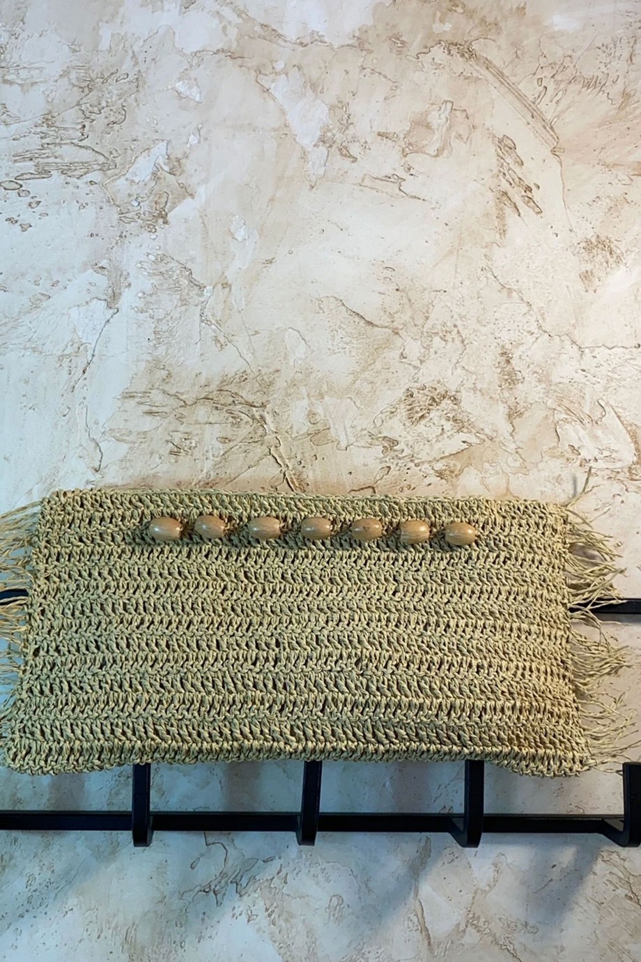 BONCUK DETAY ASTARLI EL YAPIMI CLUTCH ÇANTA