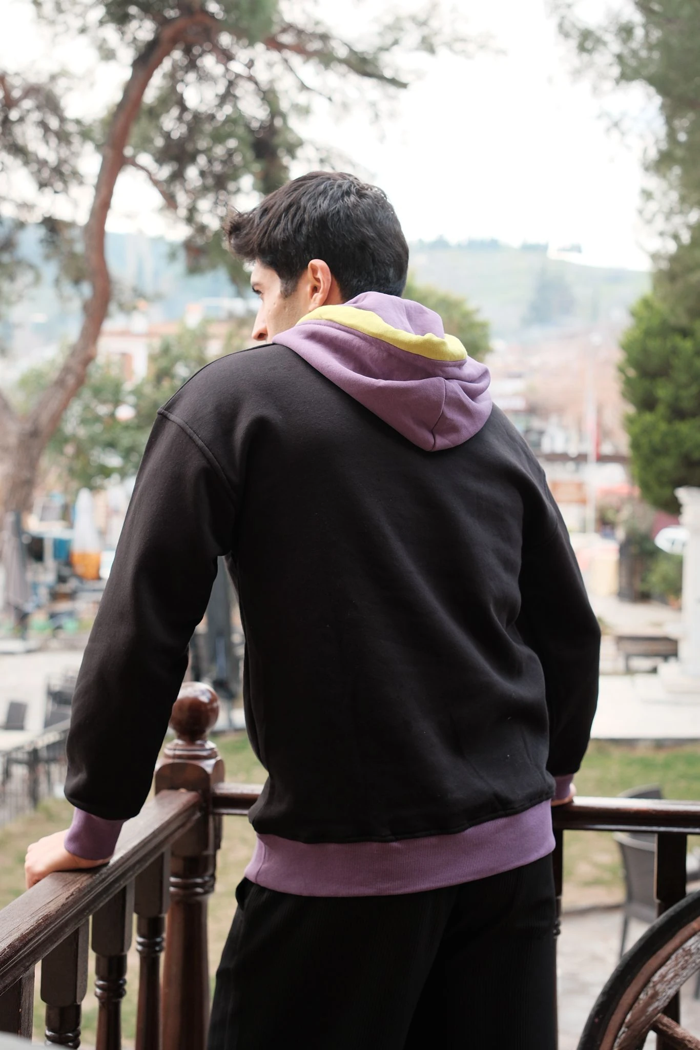 Off The Sistem Yazılı Kapşonlu Sweatshirt-Siyah