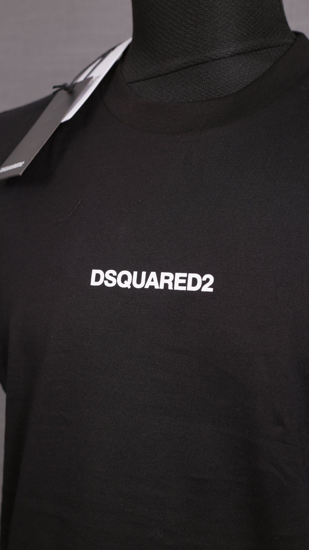 Sıfır Yaka DSQUARREDZ Yazı Detaylı Tişört Siyah