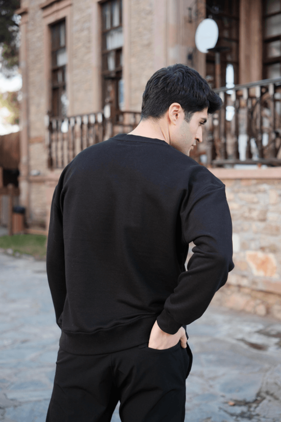 Siyah Desensiz Sweatshirt