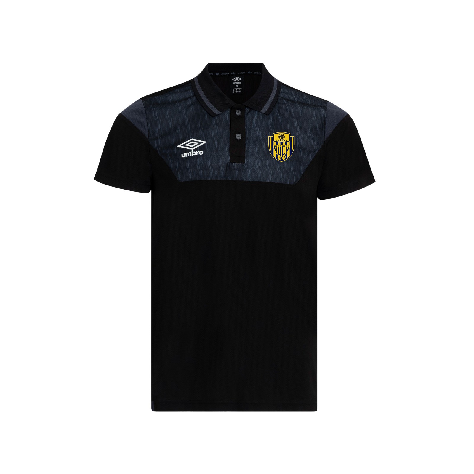 TF-0268 UMBRO DIAMOND CAMP POLO T-SHIRT  BLACK