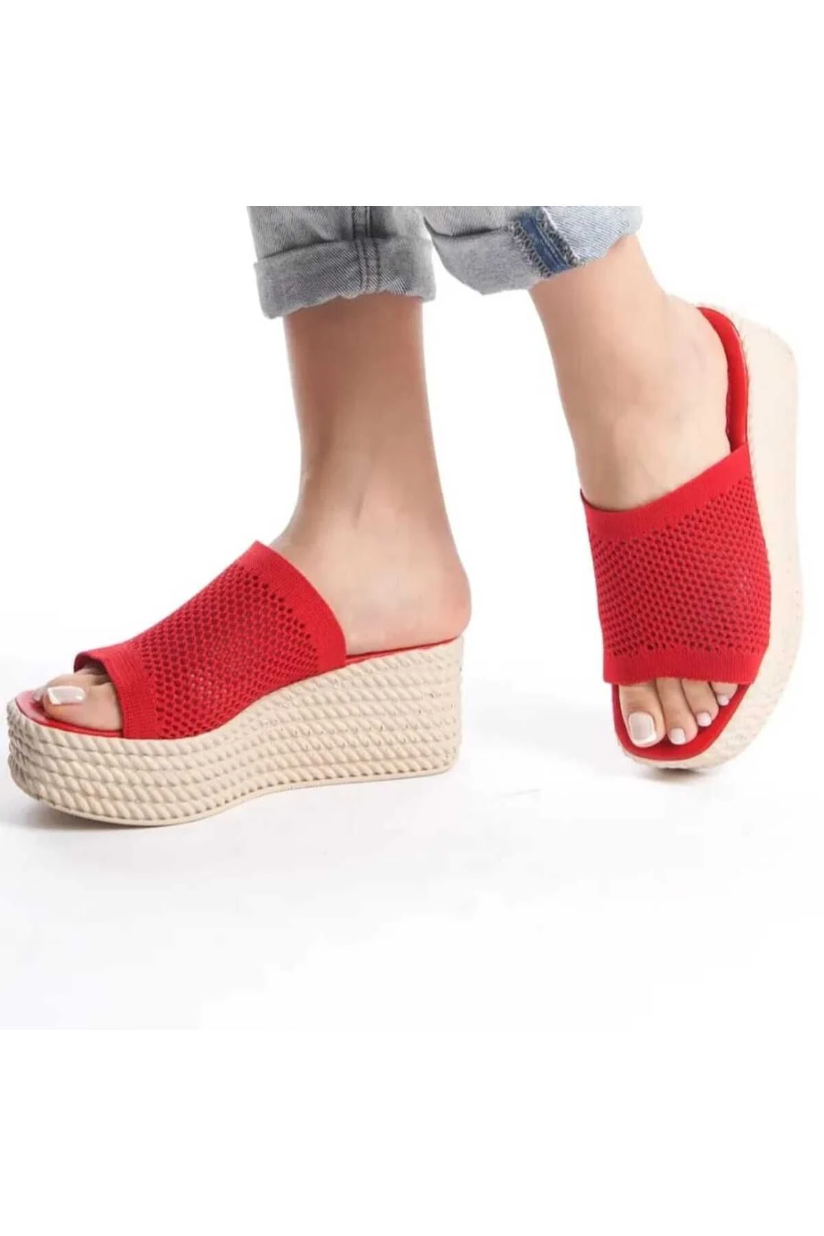 dolgu topuklu terlik