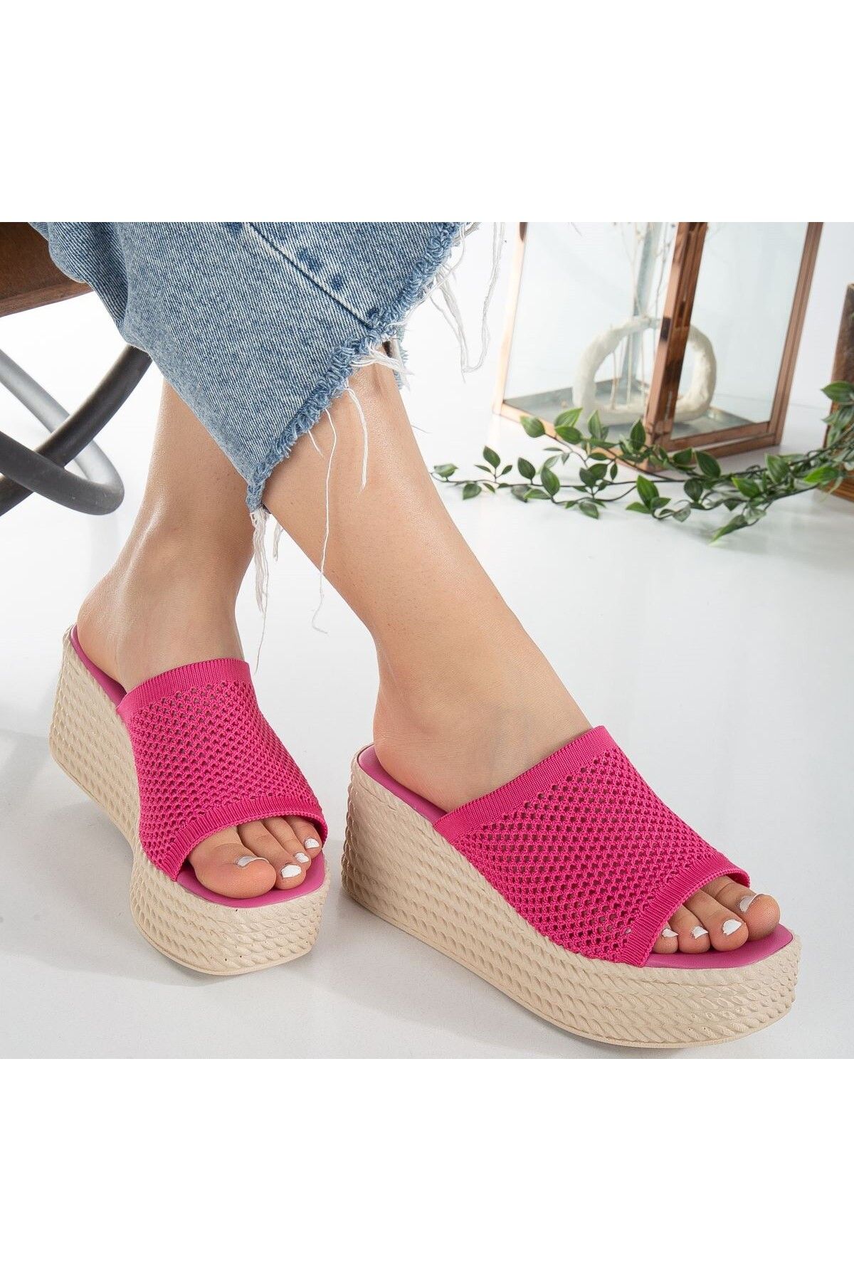 Dolgu Taban Rahat Triko Günlük Terlik