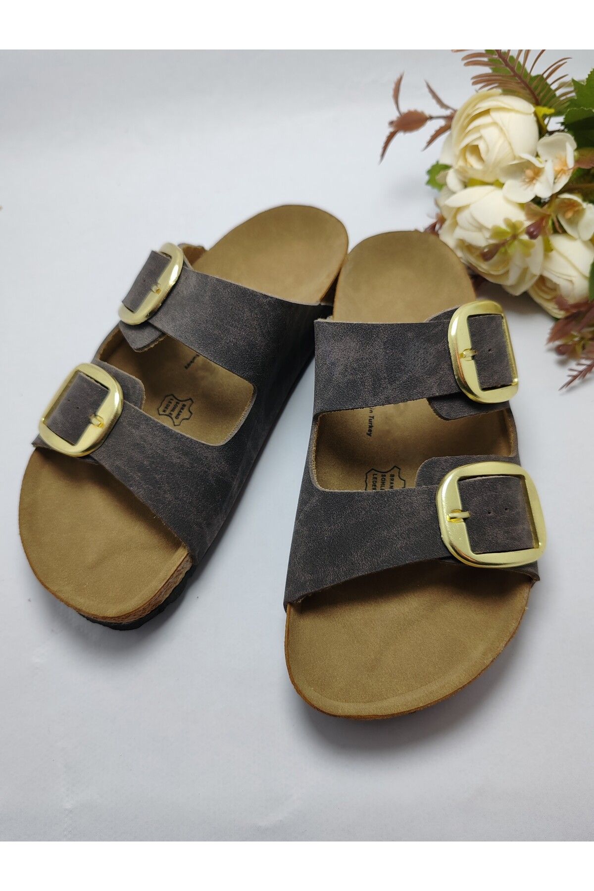 Mantar Taban Arızona Model Çift Tokalı Ortopedik Terlik
