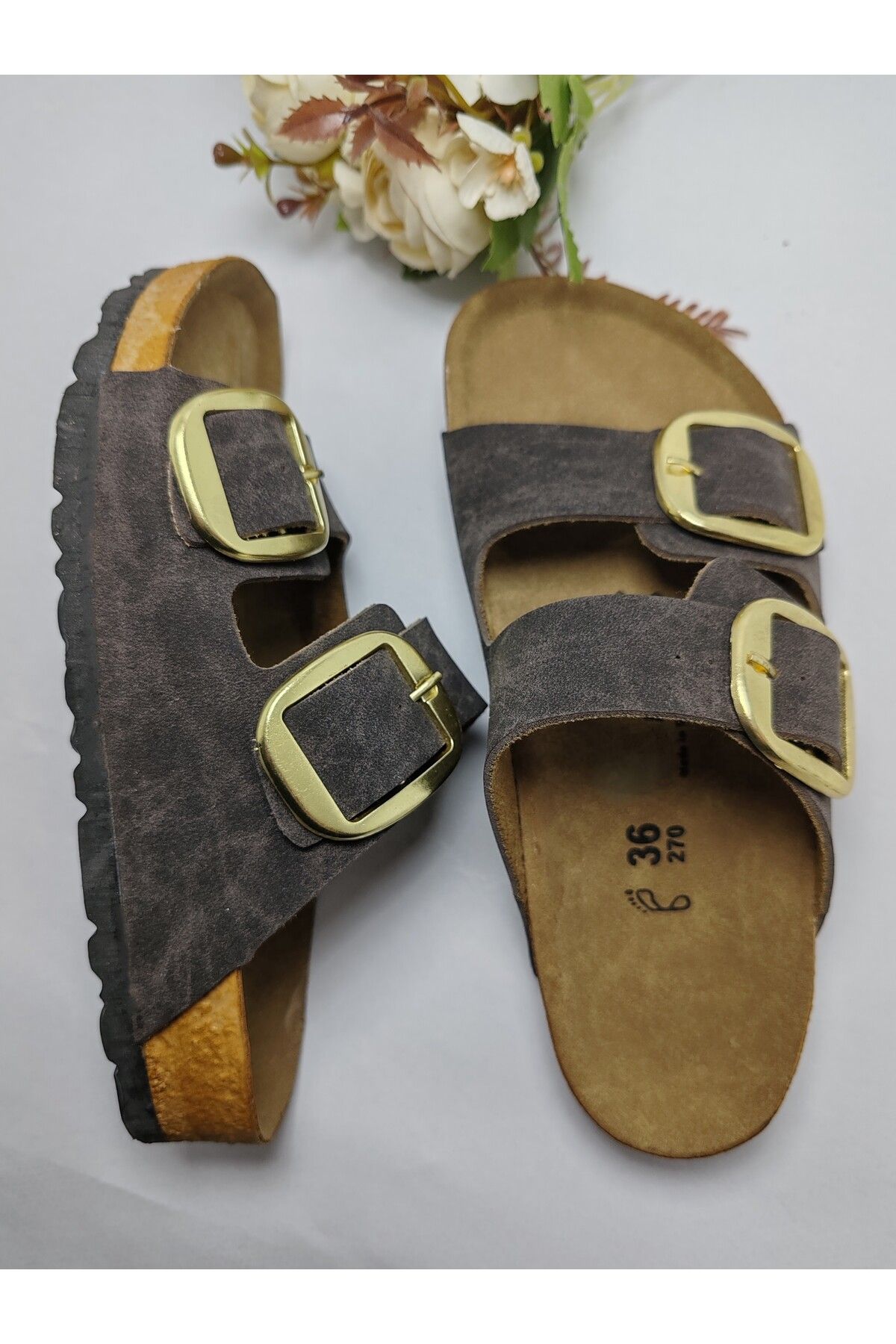 Mantar Taban Arızona Model Çift Tokalı Ortopedik Terlik