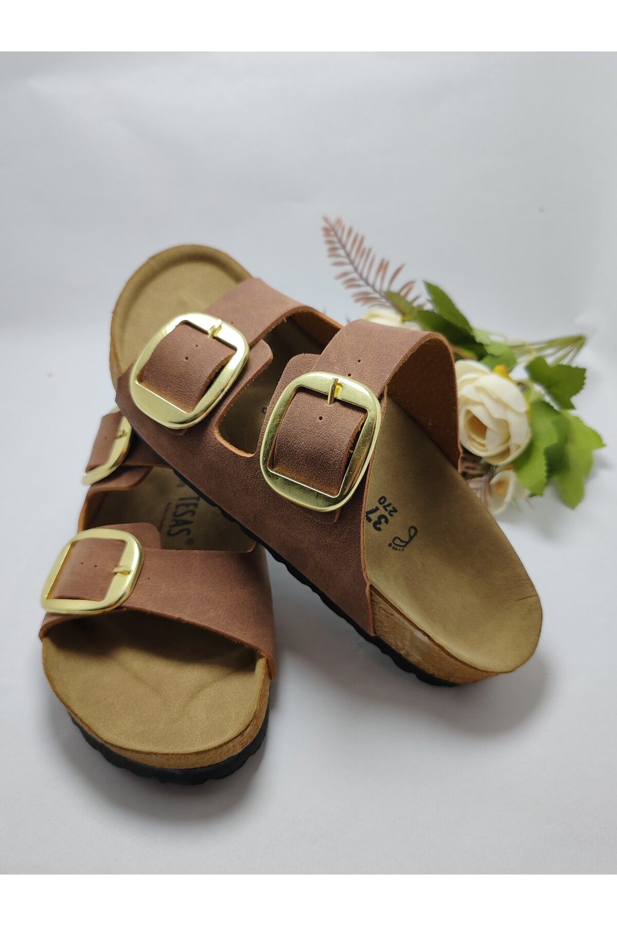 Mantar Taban Arızona Model Çift Tokalı Ortopedik Terlik