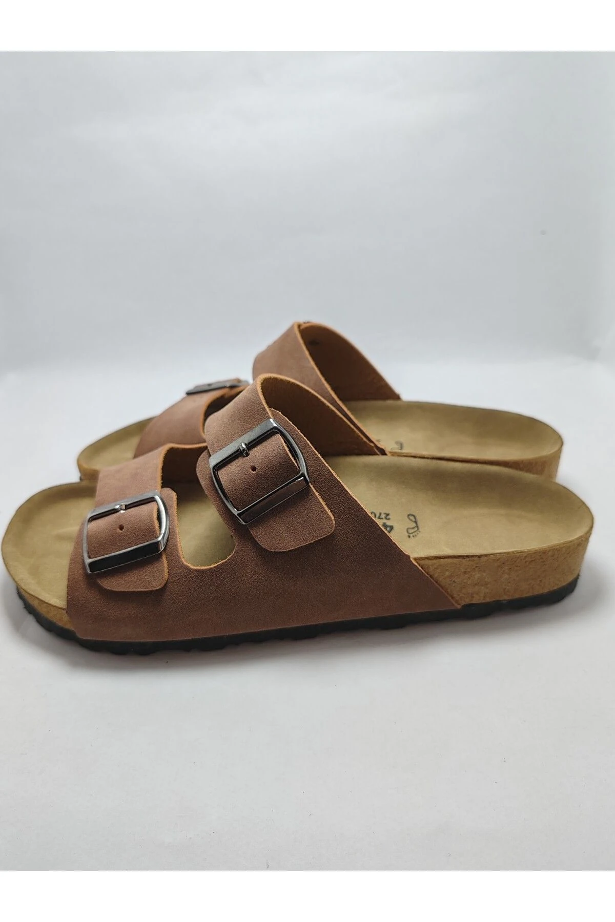 Mantar Taban Arızona Leolı Model Çift Tokalı Ortopedik Terlik