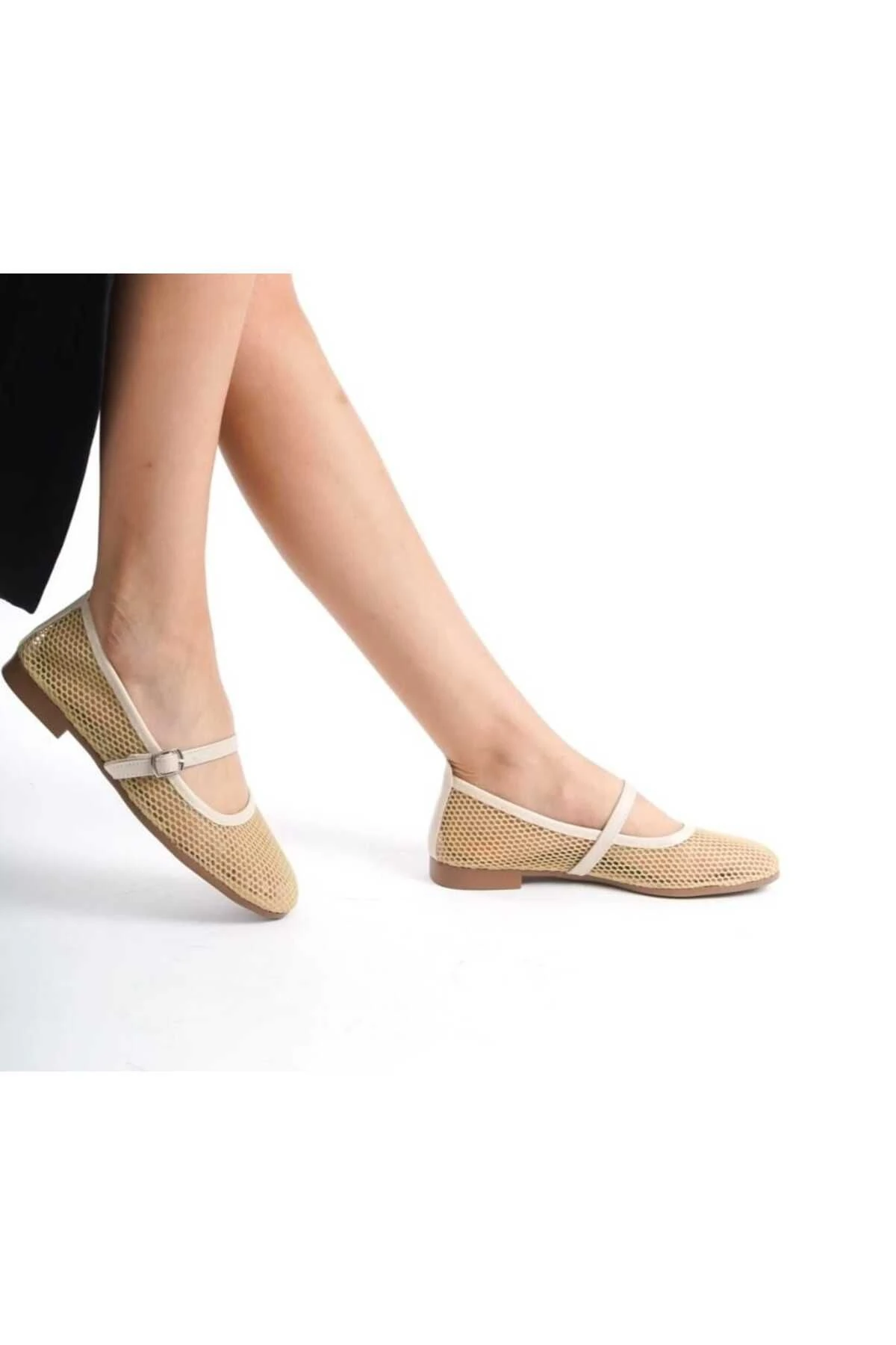 Modern Şık Günlük Yazlık Fileli Comfort Babet