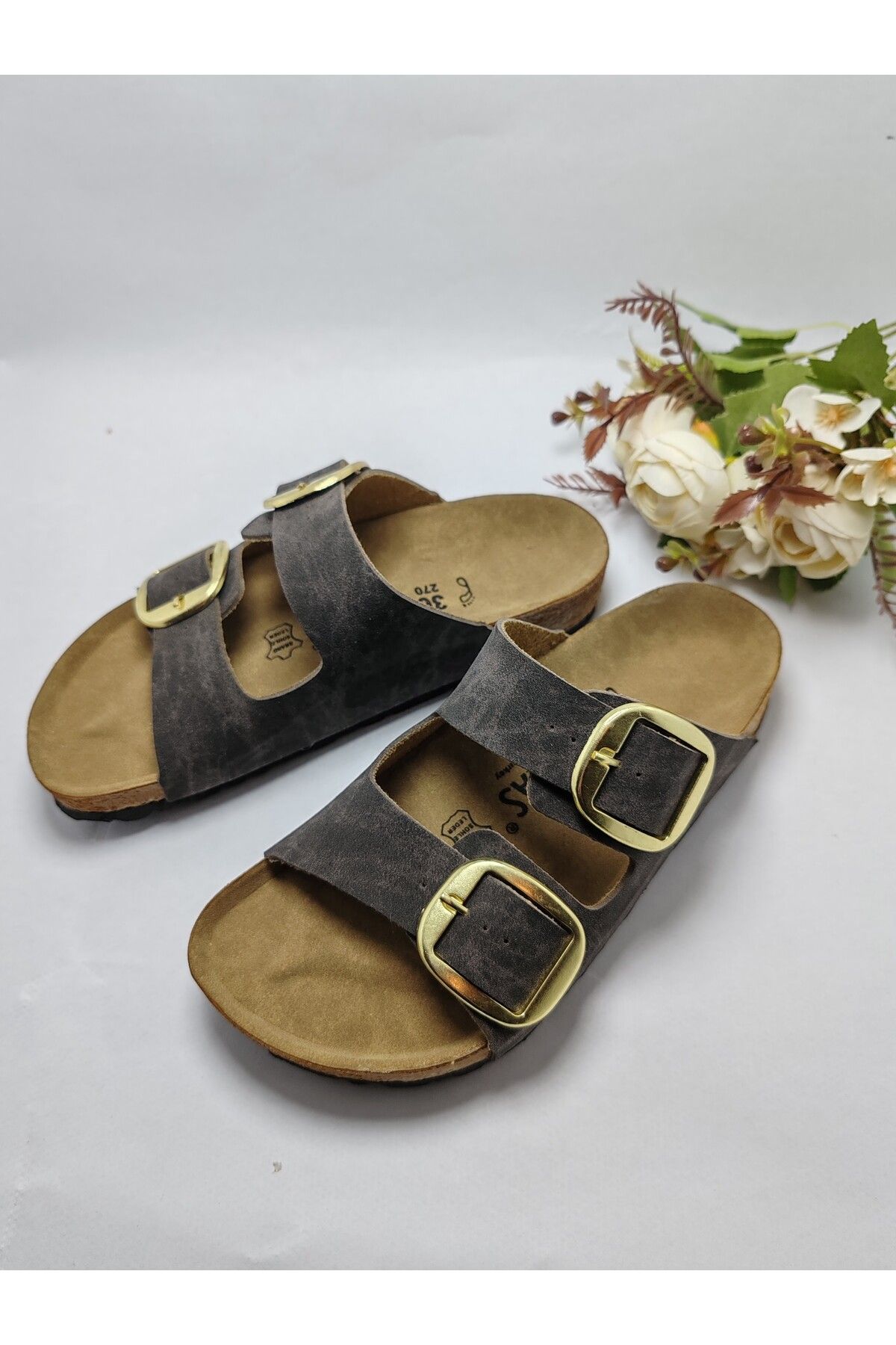 Mantar Taban Arızona Model Çift Tokalı Ortopedik Terlik