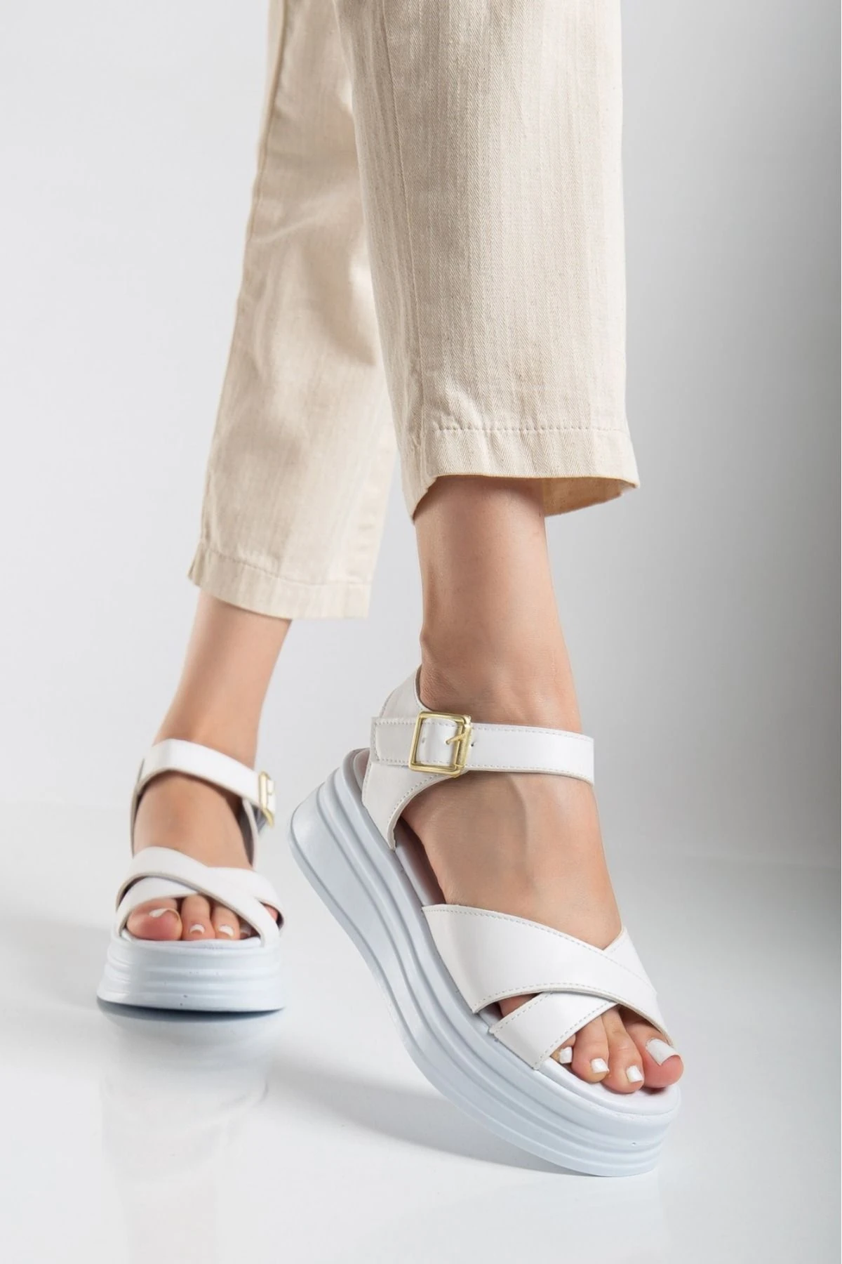 Sade Düz Platform Dolgu Taban Sandalet