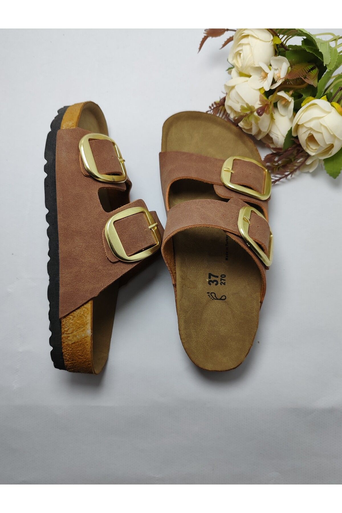 Mantar Taban Arızona Model Çift Tokalı Ortopedik Terlik