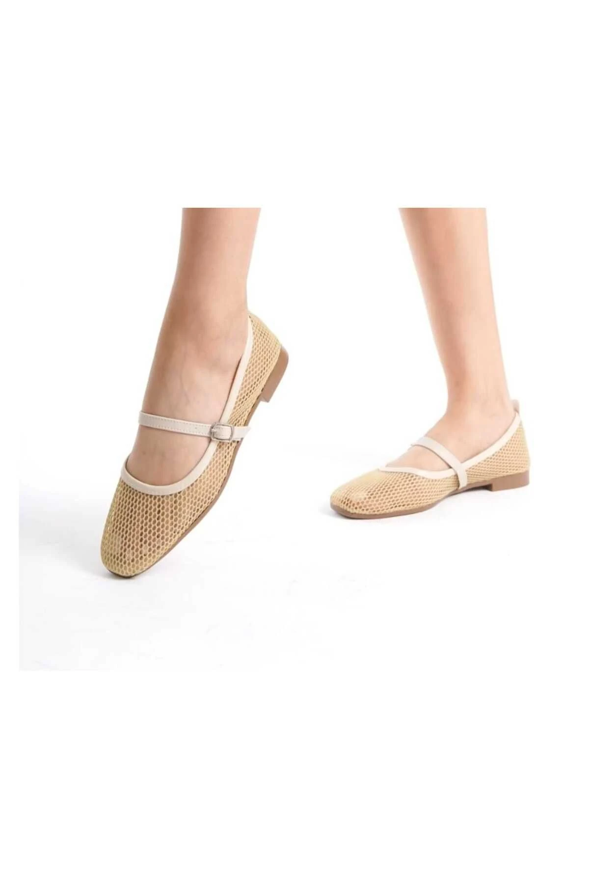 Modern Şık Günlük Yazlık Fileli Comfort Babet