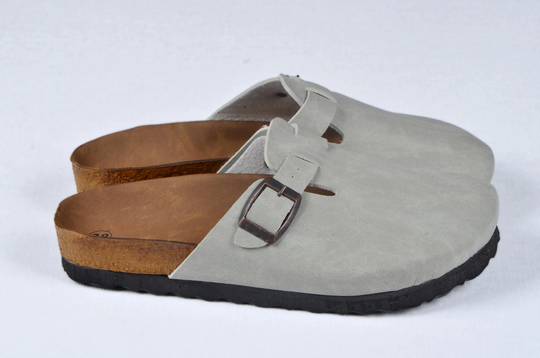 Mantar Tabanlı Çocuk Unisex Boston Birkens Günlük Sabo 59463 Günlük Terlik - Gri