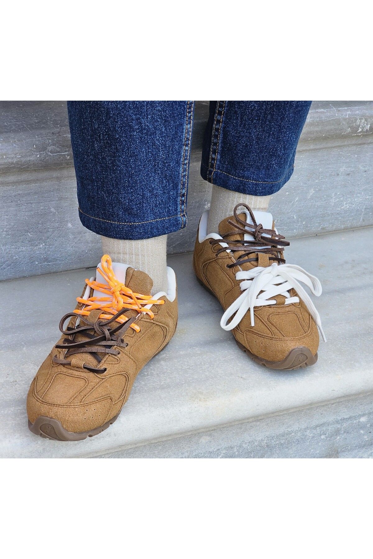Süet Düz Taban Kadın Bağcıklı Rahat Spor Ayakkabı