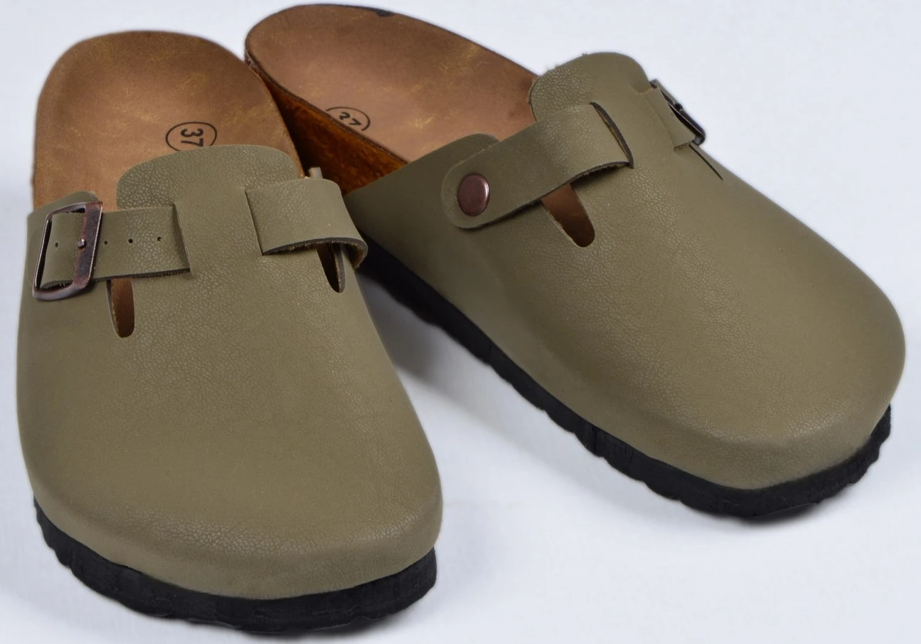 Mantar Tabanlı Çocuk Unisex Boston Birkens Günlük Sabo 59463 Günlük Terlik - Haki