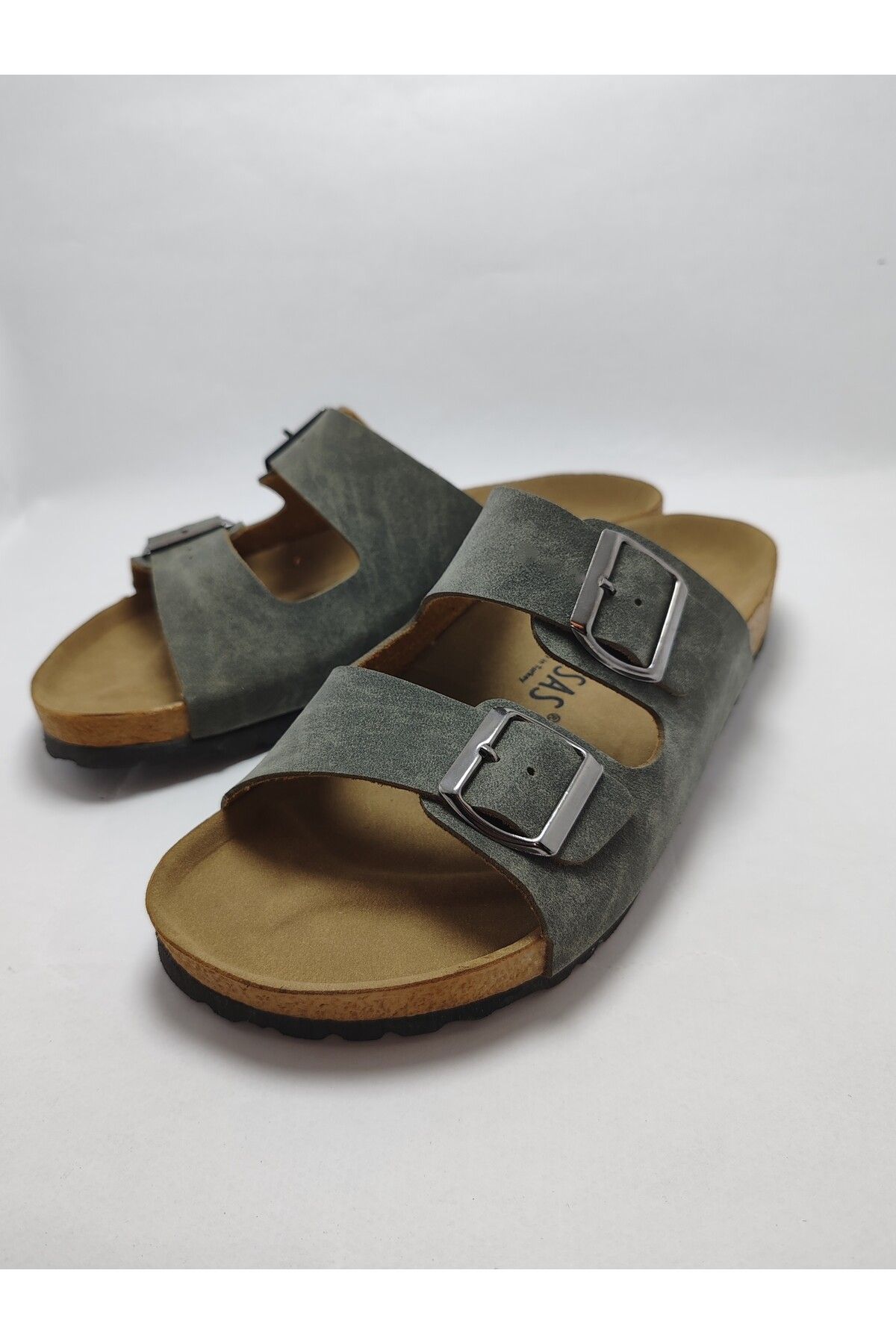 Mantar Taban Arızona Leolı Model Çift Tokalı Ortopedik Terlik
