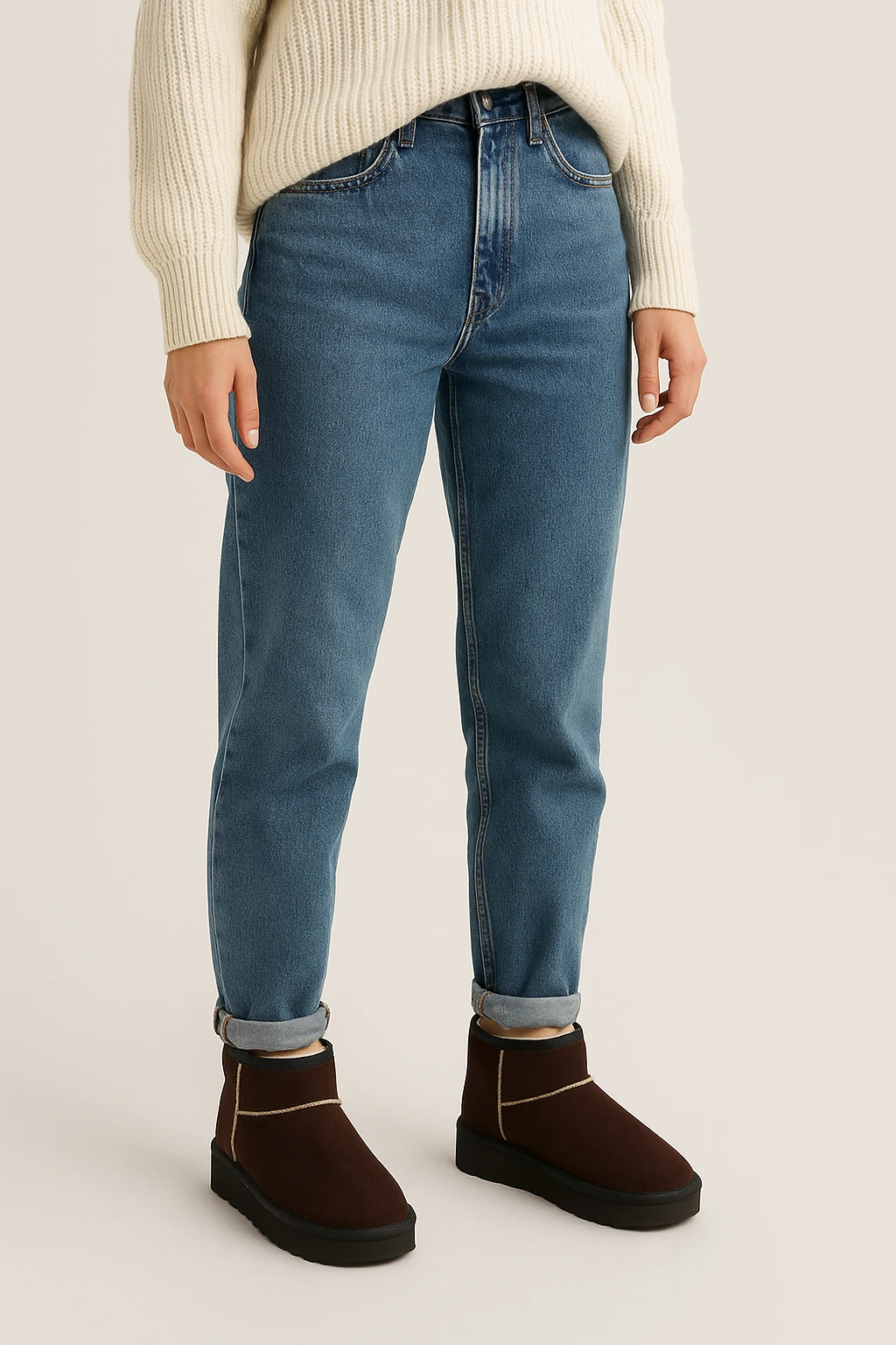 Süet Içi Kürklü Tüylü Kalın Taban Kadın Bot Uggg