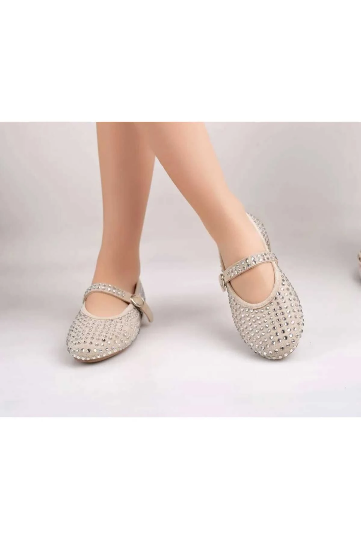 Taşlı Şık Mery Ceyn Günlük Rahat Babet