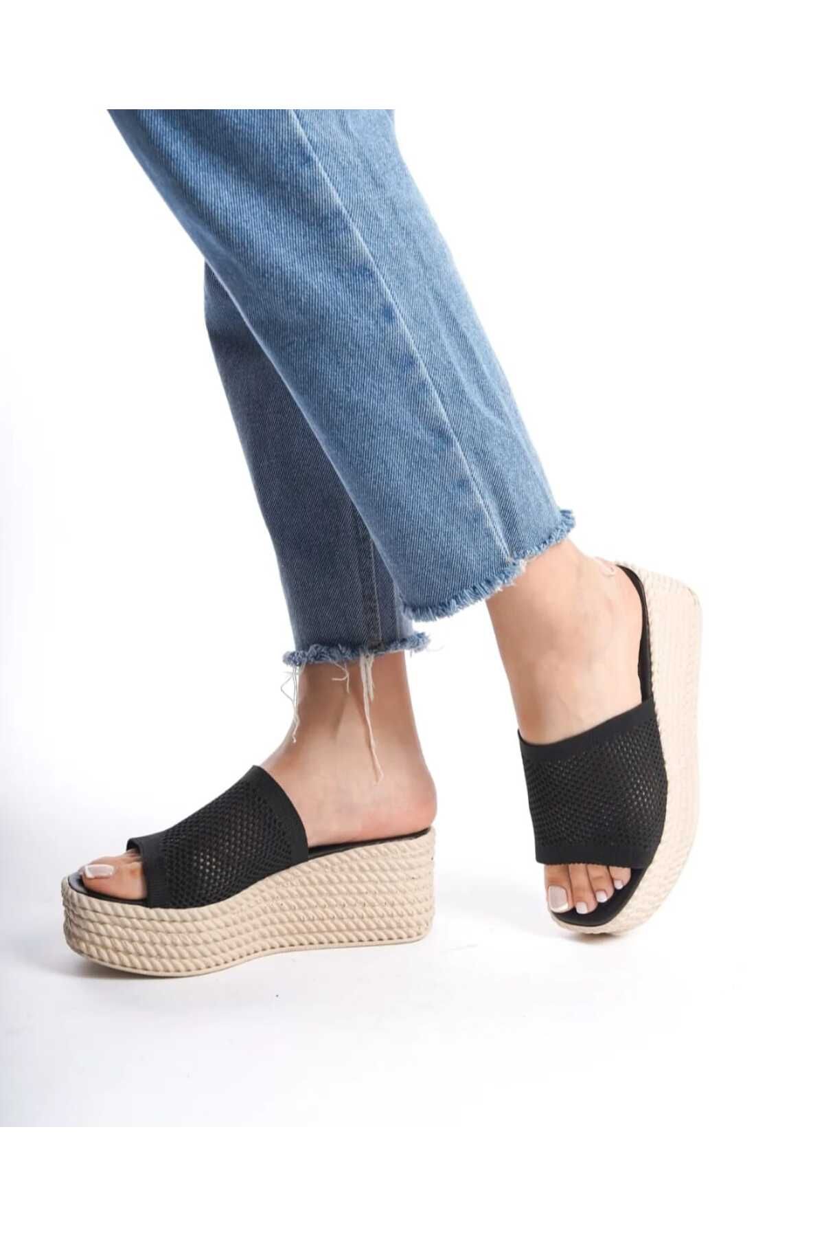 dolgu topuklu terlik