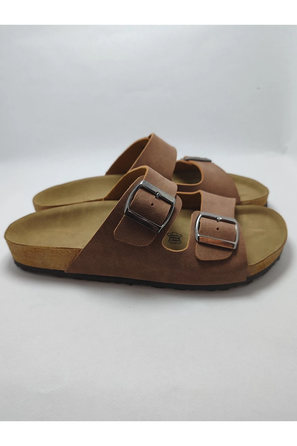 Mantar Taban Arızona Leolı Model Çift Tokalı Ortopedik Terlik