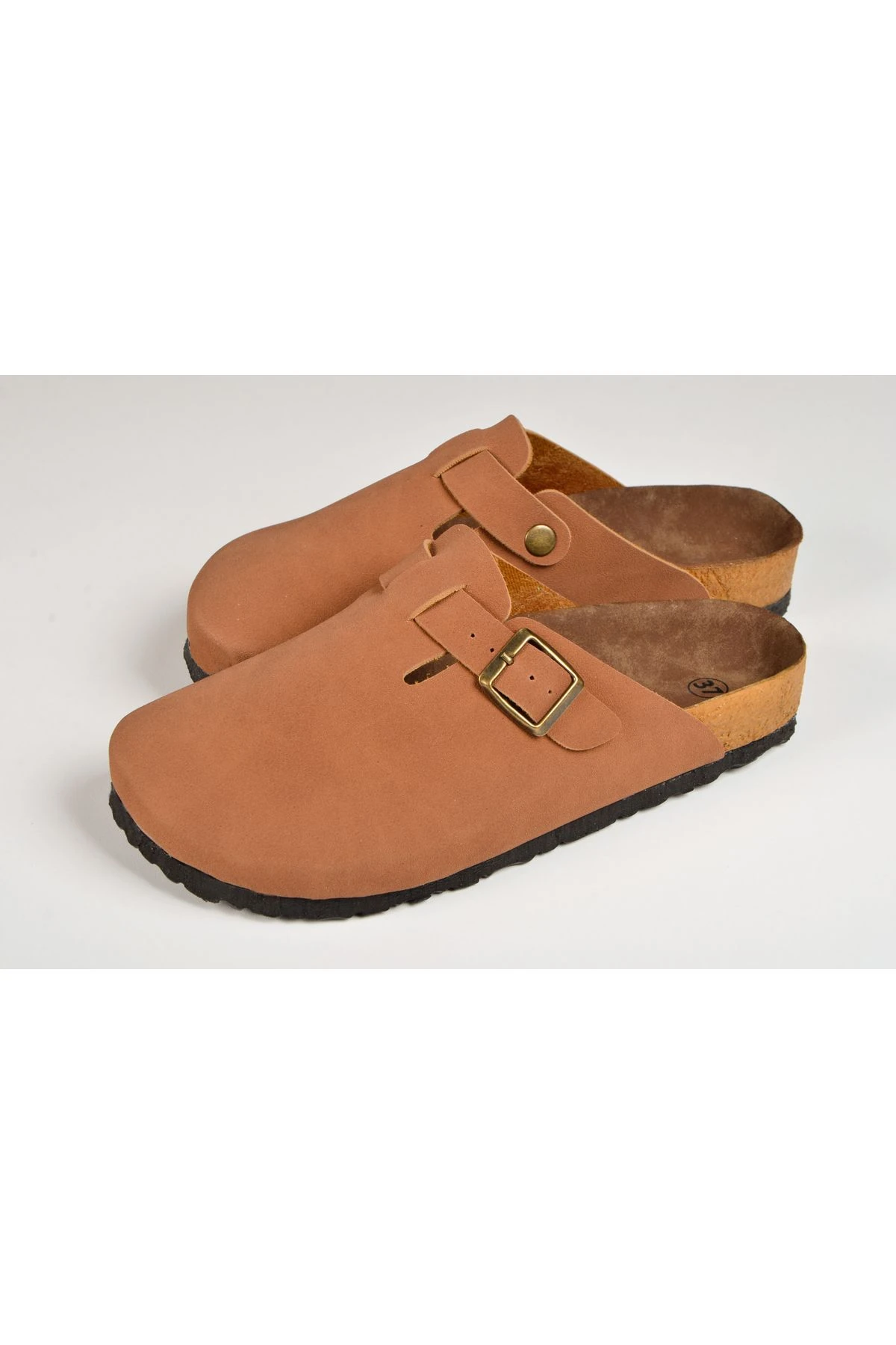 Mantar Tabanlı Boston Birkens Günlük Sabo 59463 Günlük Terlik - Açık Kahve