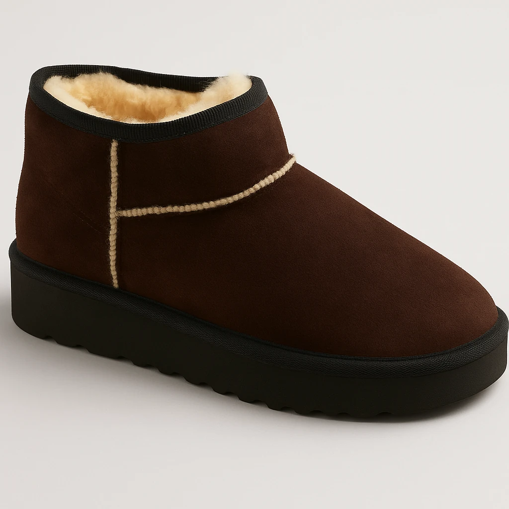 Süet Içi Kürklü Tüylü Kalın Taban Kadın Bot Uggg