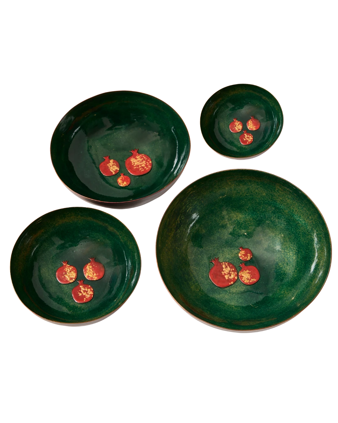 Arkdeco Bakır Kase Aplikeli Granara Modeli, Orba Form 4'lü Set