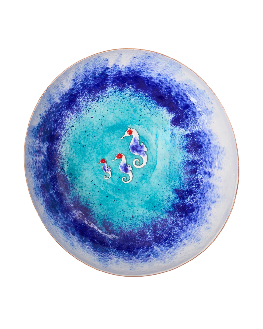 Arkdeco Bakır Kase Aplikeli Seahora-White Modeli, Orba Form