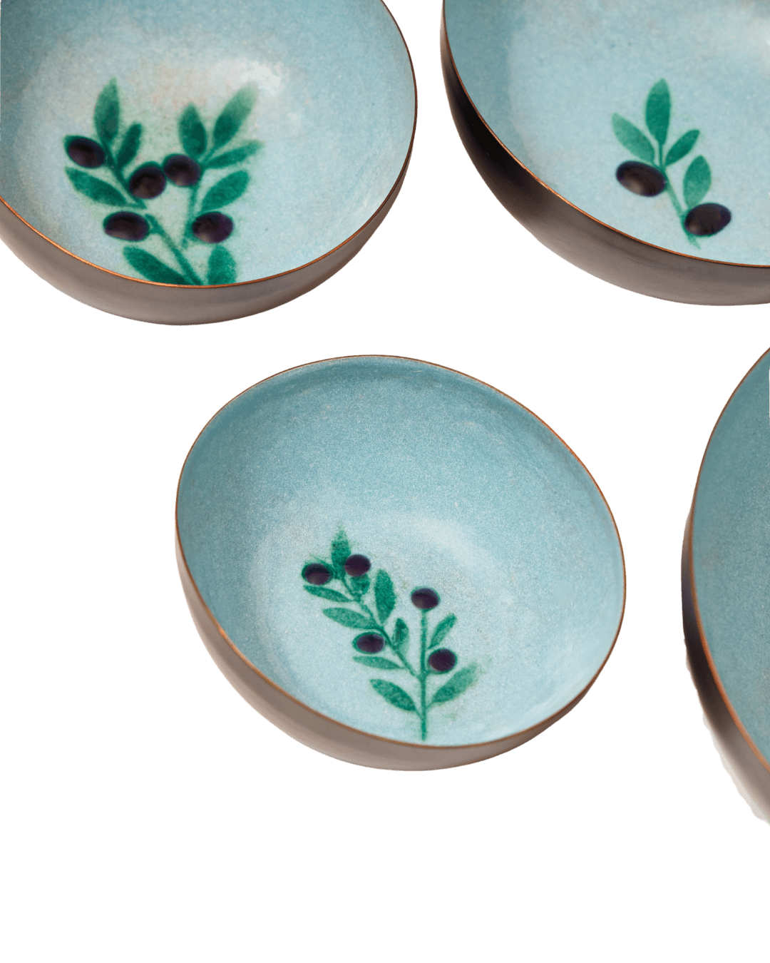 Arkdeco Bakır Kase Olea Modeli 4'lü Set, Elliptic Form