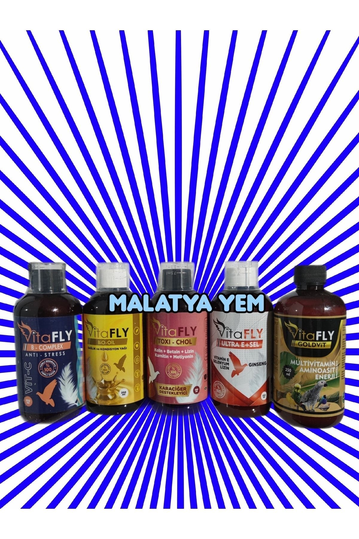 5 Li Kafes Kuşları-güvercin Bakım Seti-250ml*5 Adet