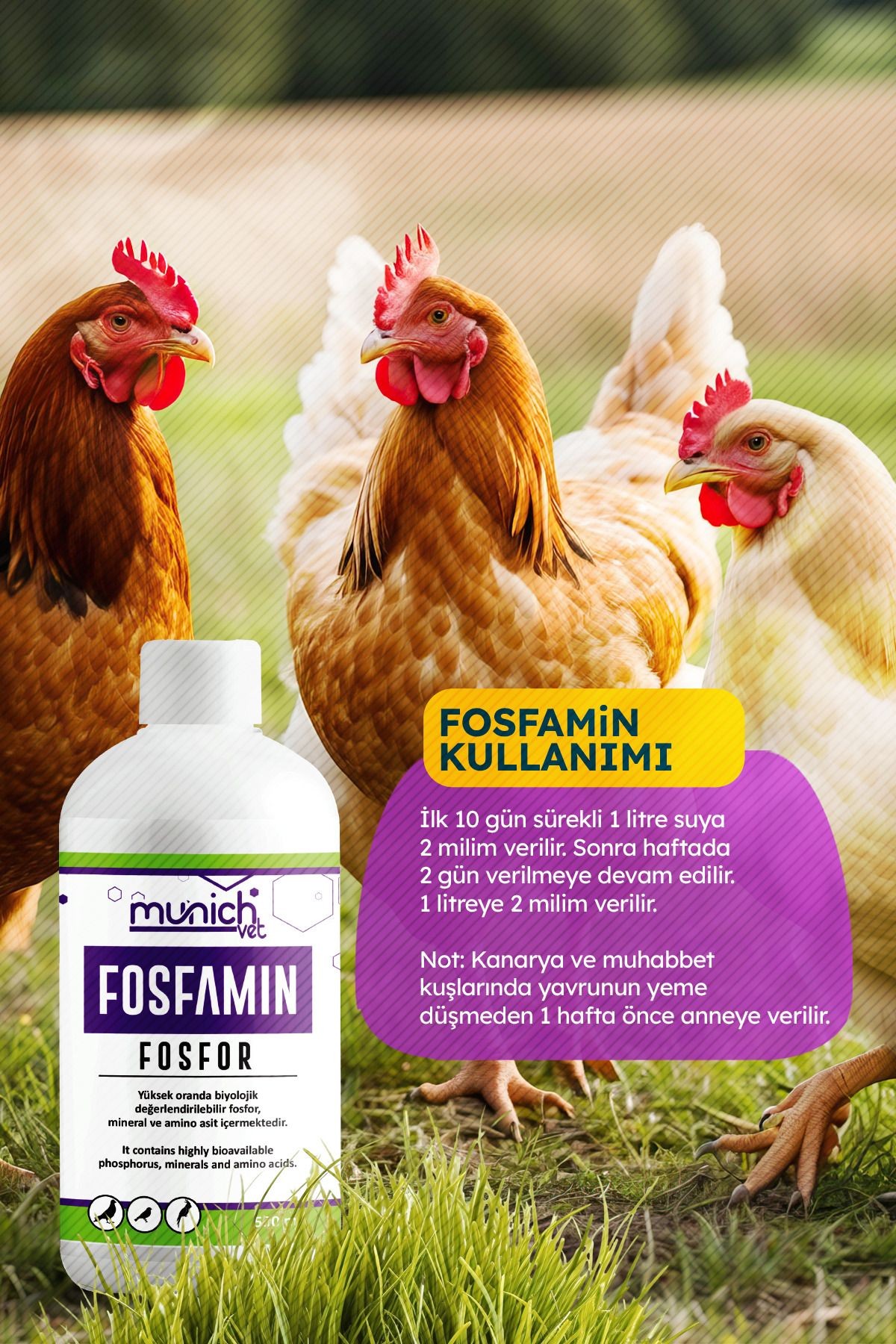 Fosfamin Gagalama ve Tüy Çekmeye Problemi Ürünü 500 ml