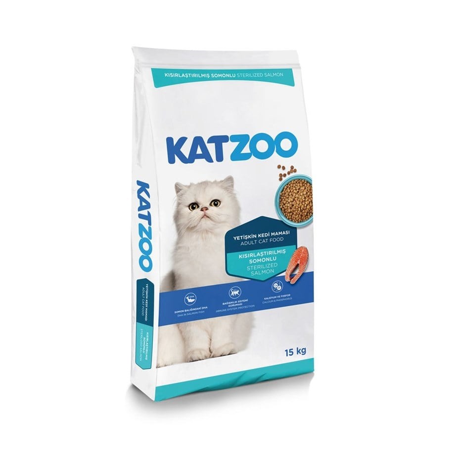 Katzoo Yetıskın Kedi-Kısırlastırılmıs Somonlu-15Kg