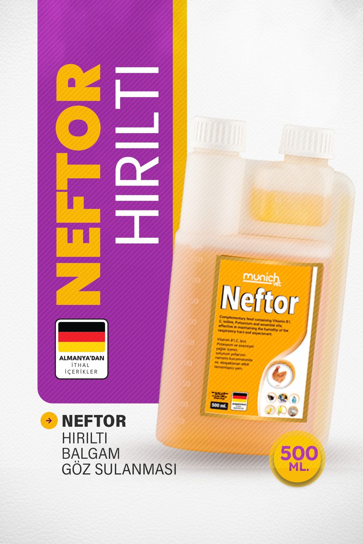Neftor Kuşlar Için Hırıltı Ve Nefes Ürünün 500 Ml