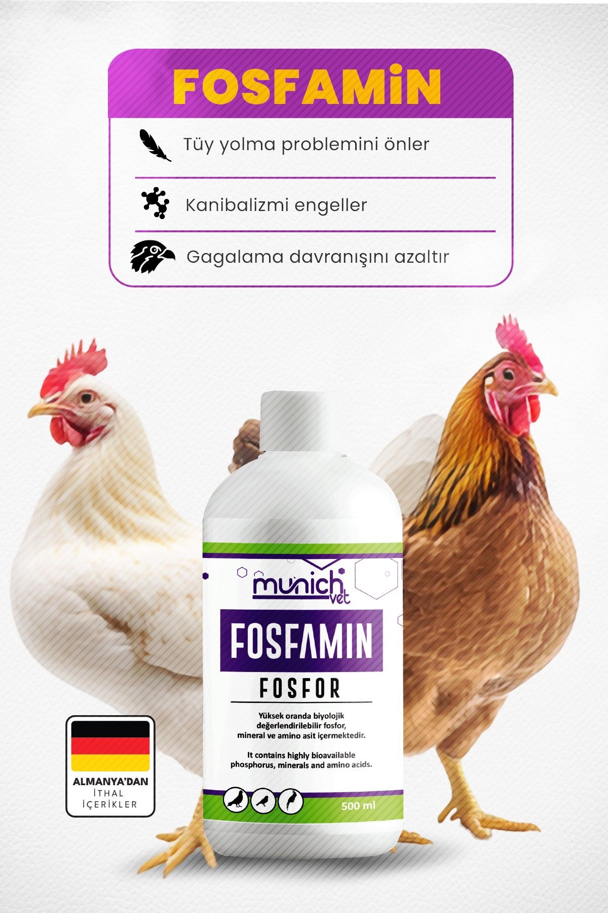 Fosfamin Gagalama ve Tüy Çekmeye Problemi Ürünü 500 ml