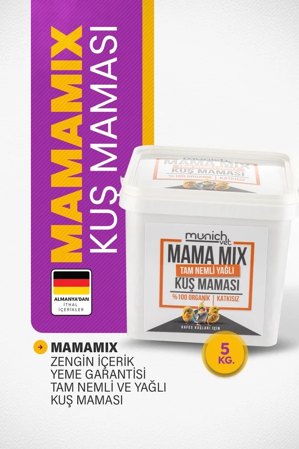 Mama Mix Nemli Tam Yağlı Mama 5 Kg - Yüksek Besin Değerli Kuş Maması