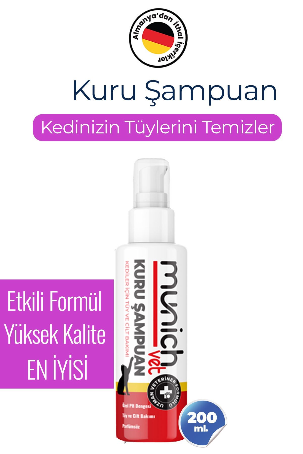 Kedilere Köpüklü Kuru Şampuan 200ml