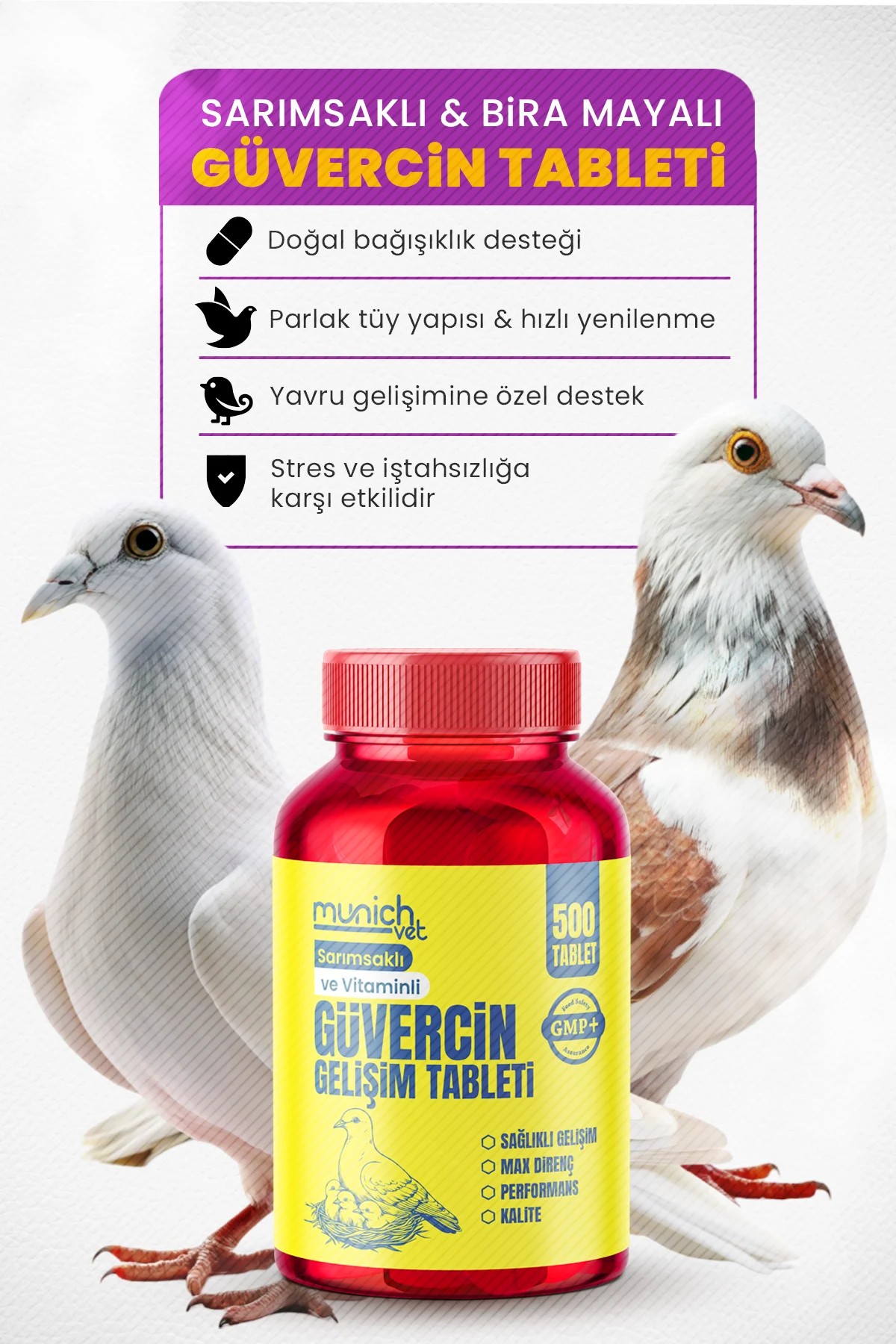 Sarımsaklı Bira Mayalı Güvercin Tablet 500 tablet