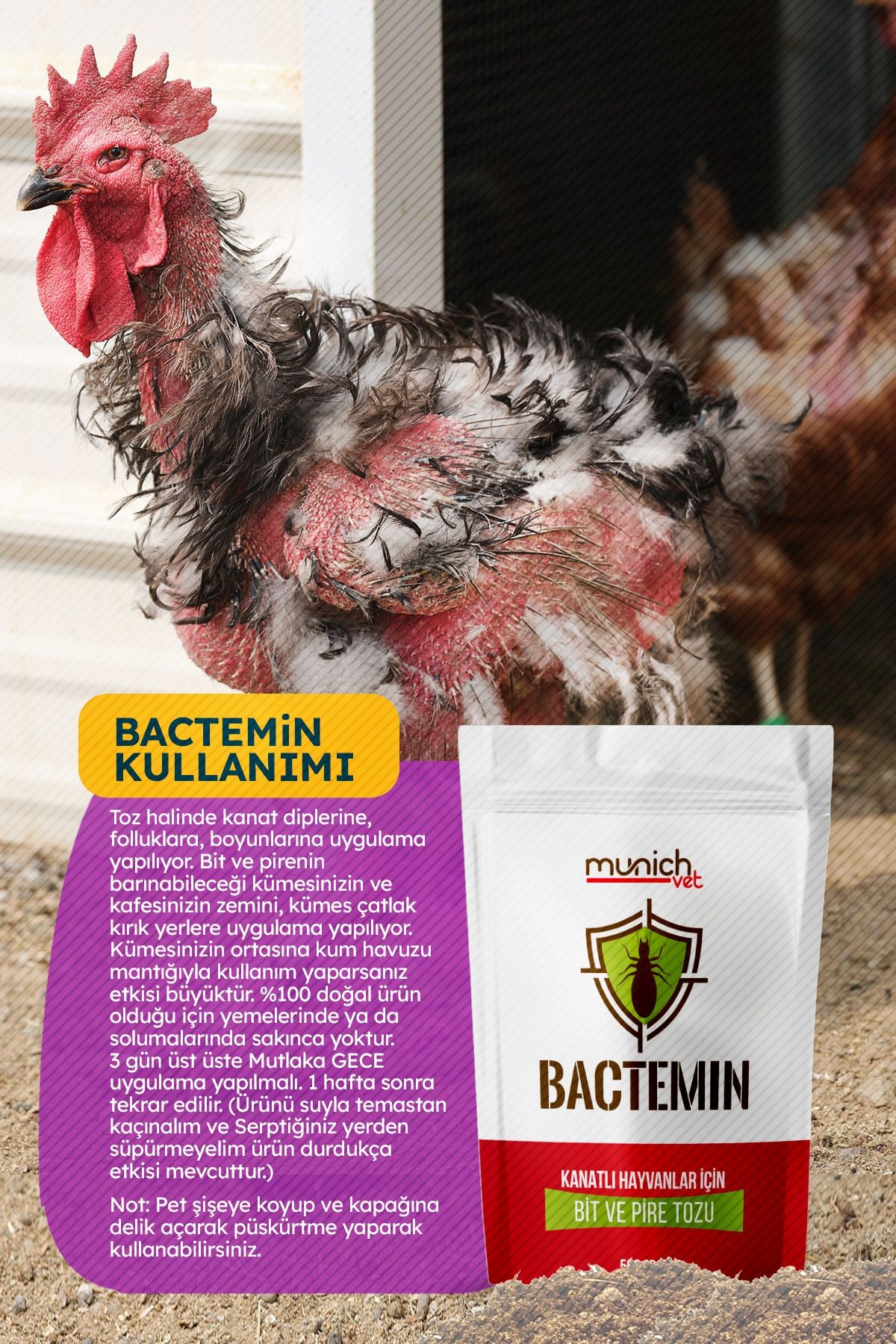 Bactemin Kanatlı Hayvan Bit Pire Tozu 500 gr