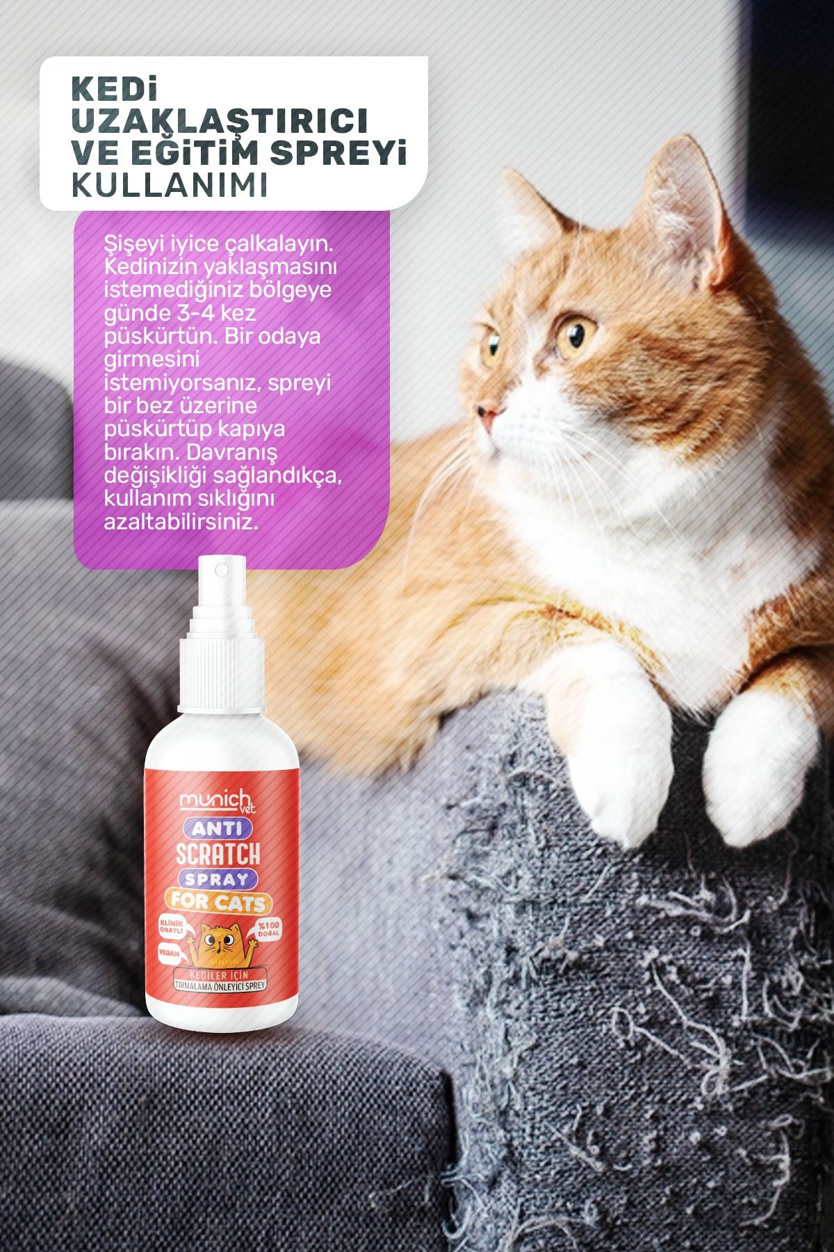 Doğal Kedi Uzaklaştırıcı Ve Eğitim Spreyi 150 ml