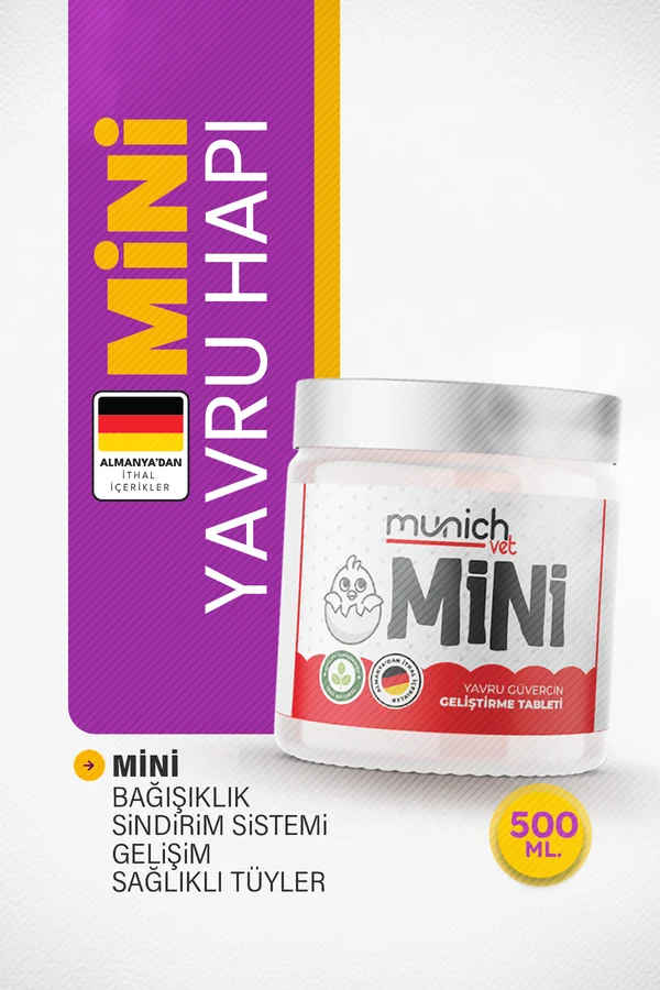 Munich Vet Mini Yavru Gelişim Hapı 150 gr | Özel Kaplamalı Vitamin Hapı